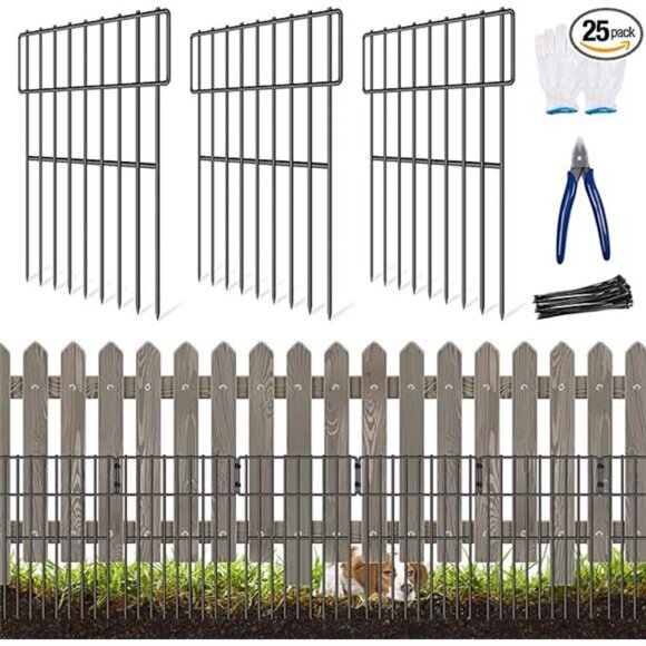 25 Pack Animal Barrier Fence, No Dig Fence 27 ft(L) X 17 in(H) Garden Fence - Picture 8 of 8